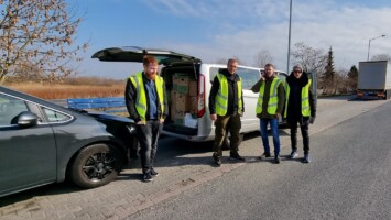 Das Team der Ukraine Hilfe Hamburg beim Hilfstransport 2022